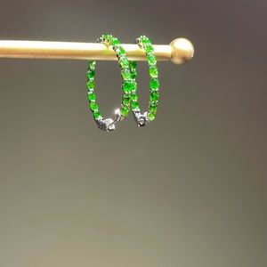Russian Chrome Diopside Sterling Silver Earrings